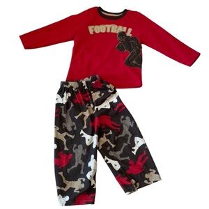 Carters 2 pc matching football pajamas pjs boys 3T